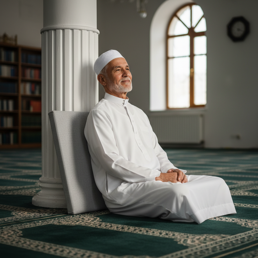 مسند ظهر للصلاة للمساجد والوالدين – صدقة جارية صغيرة، وراحة كبيرة.